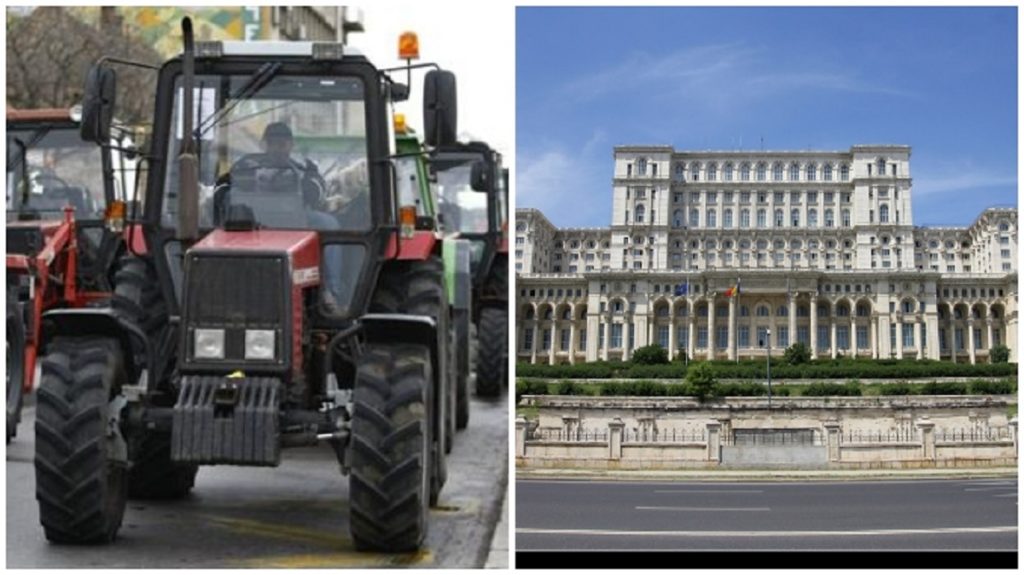 Protest al fermierilor la Palatul Parlamentului