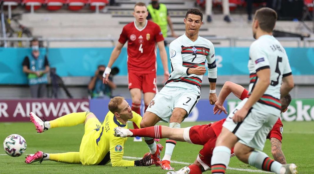 Cristiano Ronaldo a făcut dubla pe Puskas Arena (Foto: flashscore.ro)