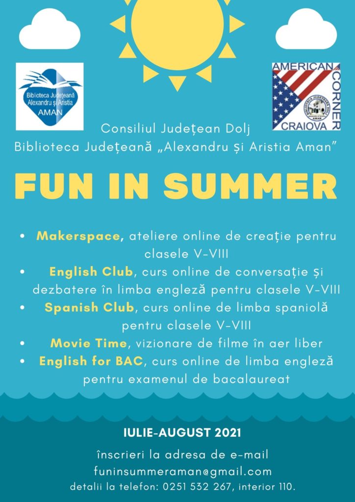 Craiova: Fun in Summer la Biblioteca „Aman“