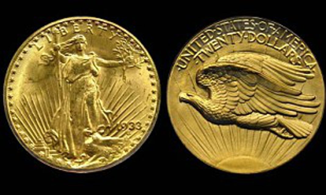 Monedă de aur din 1933, vândută cu o sumă fabuloasă