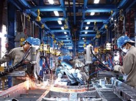 Producţia industrială a crescut cu 14,3% în primele patru luni ale anului