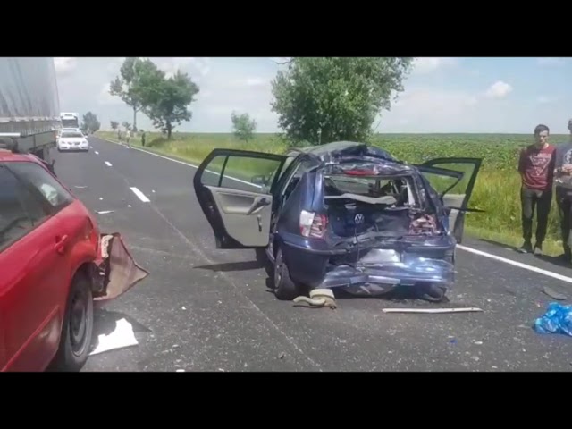 (VIDEO) Olt: Accident cu patru victime, dintre care două fetițe, între Slatina și Valea Mare