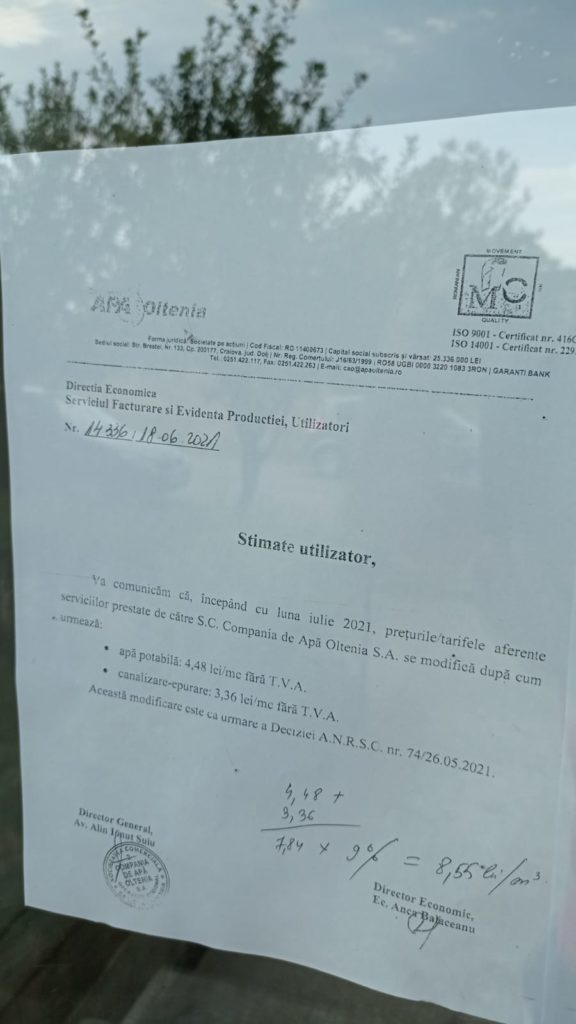 Se scumpesc apa şi canalul