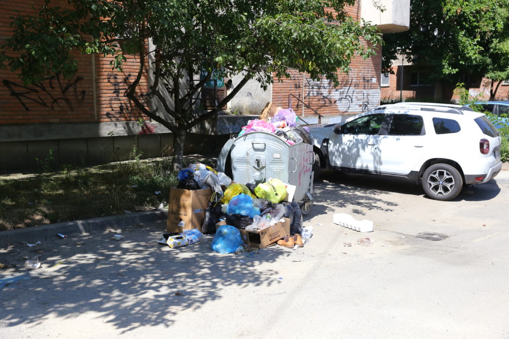 Aşa arătau majoritatea platformelor de gunoi din Craiova la câteva zile după ce colectarea deşeurilor menajere din municipiu a trecut în sarcina Iridex