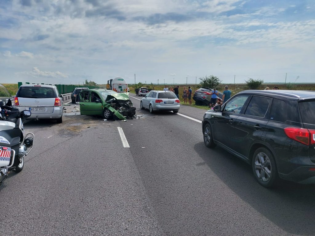 Încă o tamponare în lanț pe Autostrada Soarelui