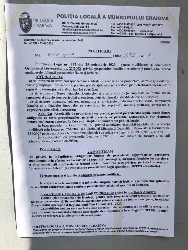 Primăria îi obligă pe craioveni să-și zugrăvească blocurile