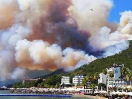 Incendiile de pădure din sudul Turciei au ajuns în stațiunile turistice