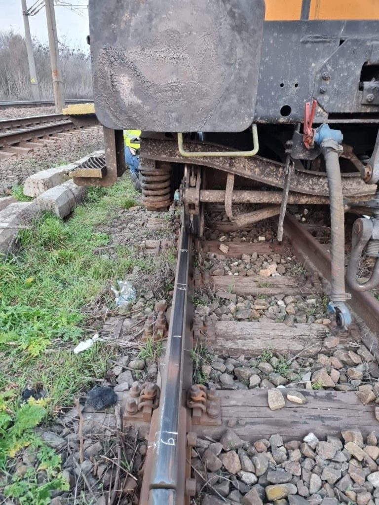 Accident feroviar în Giurgiu. Sunt implicate un tren de marfă și un camion