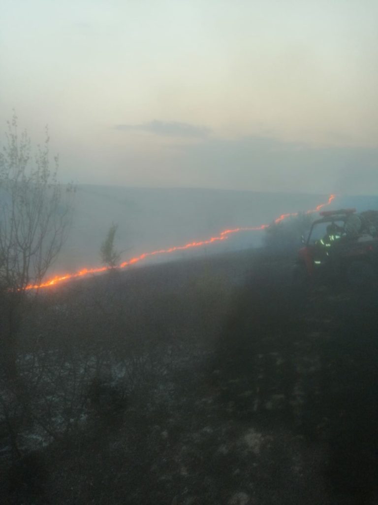 11 incendii de vegetație uscată în Mehedinți