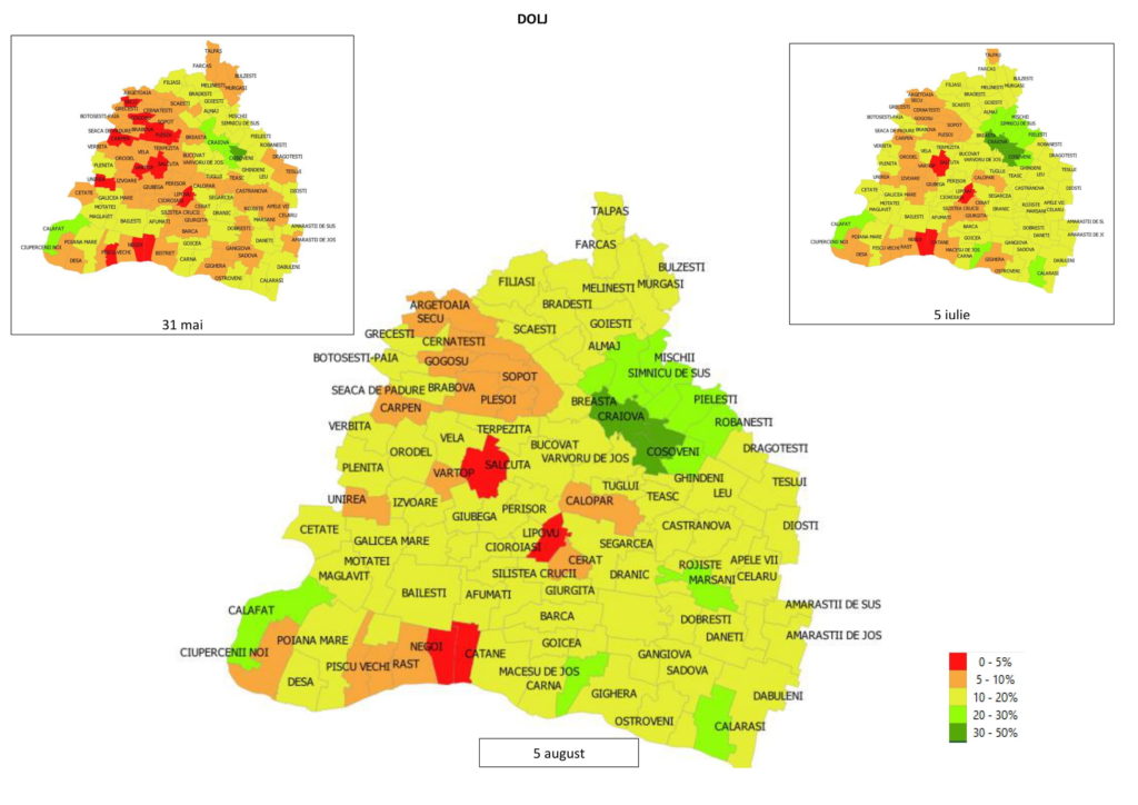 Covid: O comună din Dolj se menţine în top 10 localităţi din România după procentul vaccinării