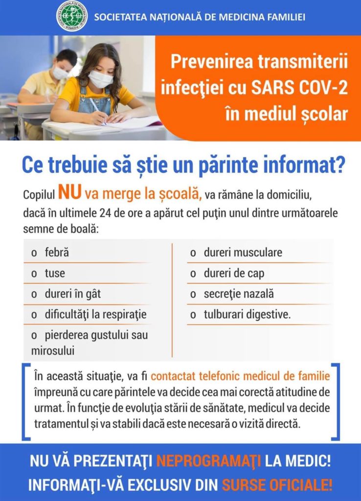 Când nu trebuie dus copilul la școală. Precizările făcute de medicii de familie
