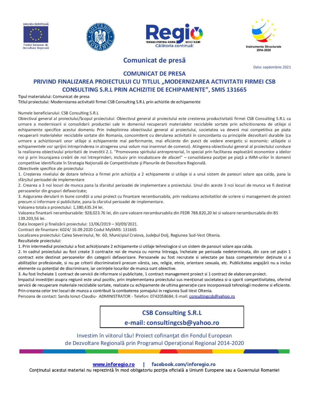 Comunicat-de-presa finalizare proiect csb(1)-page-001 Comunicat CSB Consulting S.R.L.