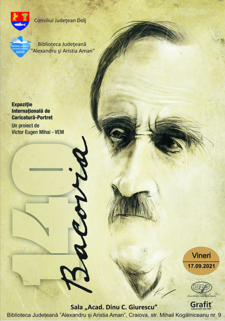 Expoziția Internațională de Caricatură – Portret „140 Bacovia”, la „Aman“