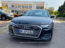 Audi furat din Germania, descoperit la vamă într-un TIR cu covoare