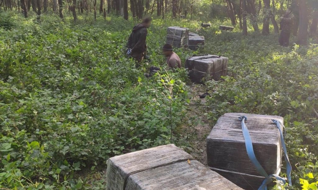 Trei contrabandişti, prinşi cu 13 de colete de ţigări într-o pădure din Botoşani