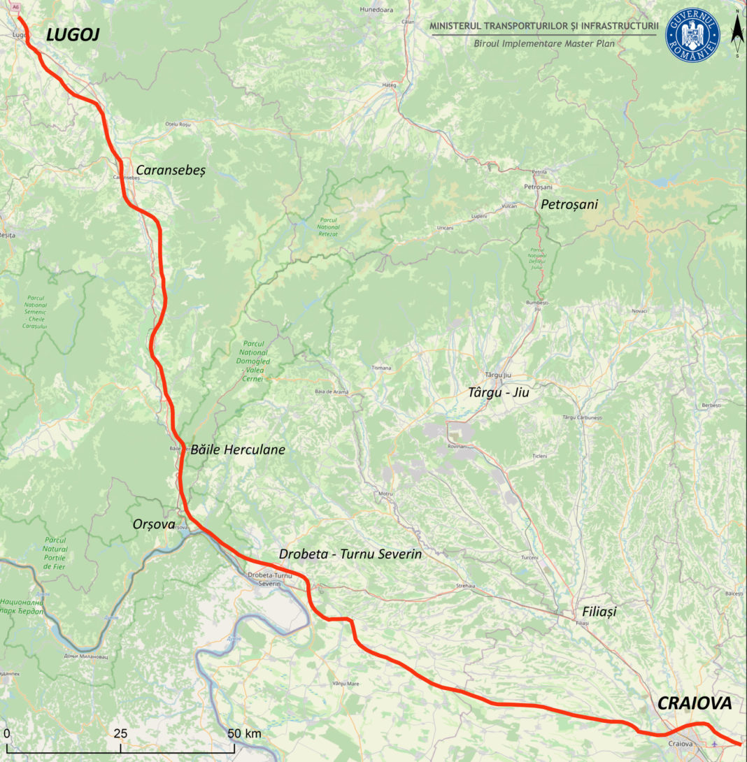 Cinci oferte pentru proiectarea drumului de mare viteză Craiova - Lugoj