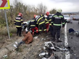 Mehedinți: Șase răniți după o tamponare între trei mașini la Rogova