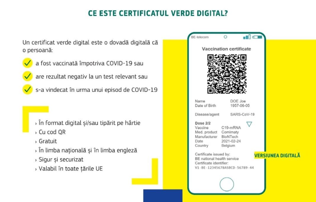 Pentru persoanele vaccinate, certificatul digital se validează după 10 zile de la schema completă