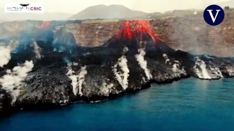 (VIDEO) Conul vulcanului din La Palma s-a prăbușit