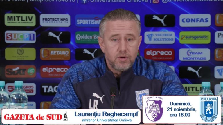 FC Argeş – „U“ Craiova / Laurenţiu Reghecampf: „Mergem la Piteşti să câştigăm toate cele 3 puncte“ (VIDEO)