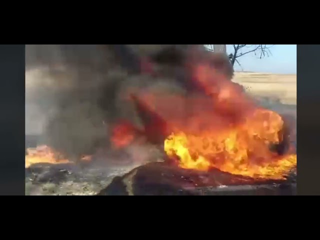 (VIDEO) Mașină făcută scrum, la Scoarța, după ce a lovit un copac