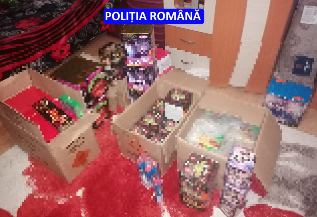 250 kg articole pirotehnice confiscate de poliţişti, în urma unor percheziții domiciliare