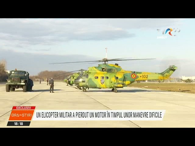 (VIDEO) Elicopter al Armatei, aterizare forţată după ce a pierdut un motor la un exercițiu militar