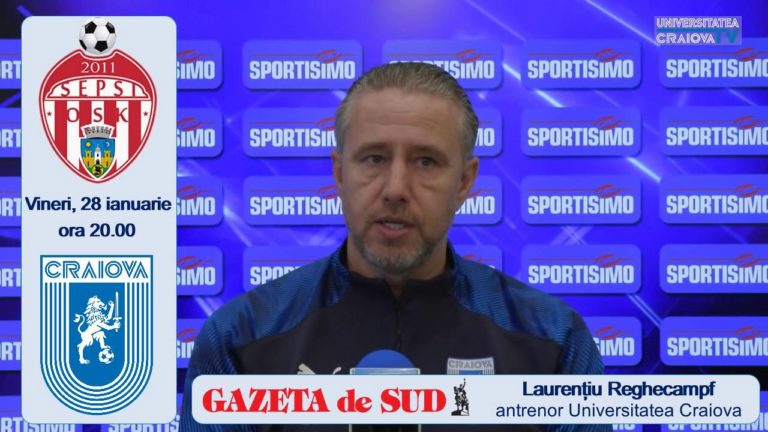 Sepsi – „U“ Craiova / Laurențiu Reghecampf: „Avem nevoie de 3 puncte, de stabilitate“ (VIDEO)