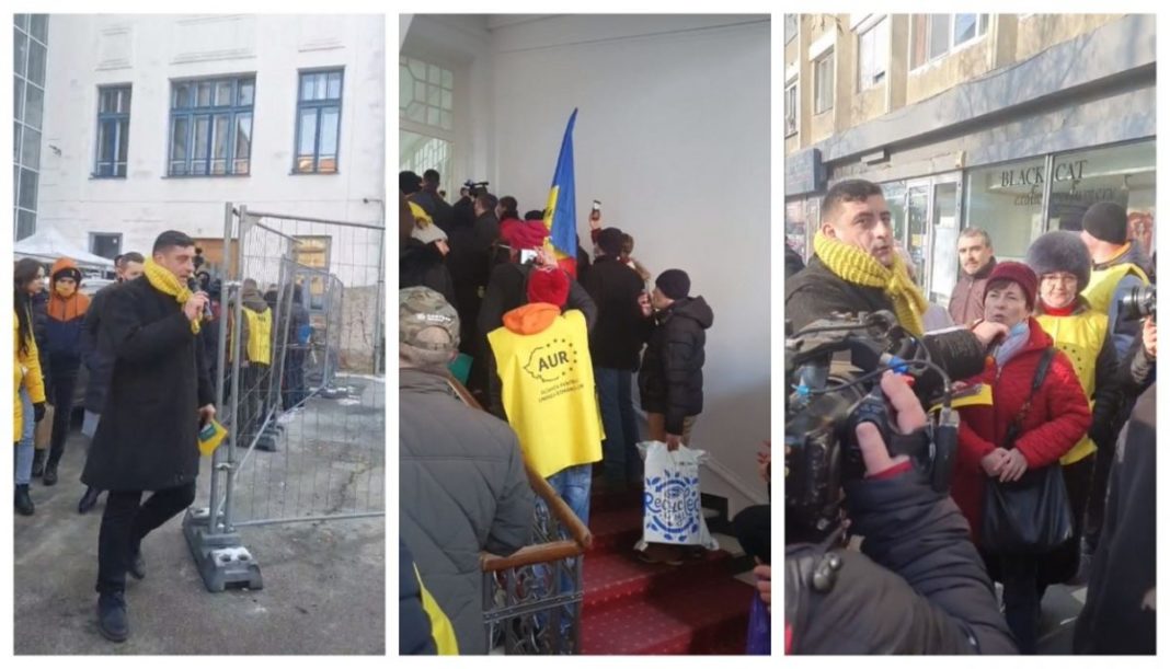 (VIDEO) Dominic Fritz: O „bandă“ de membri și simpatizanți AUR a forțat intrarea în Primăria Timișoara 