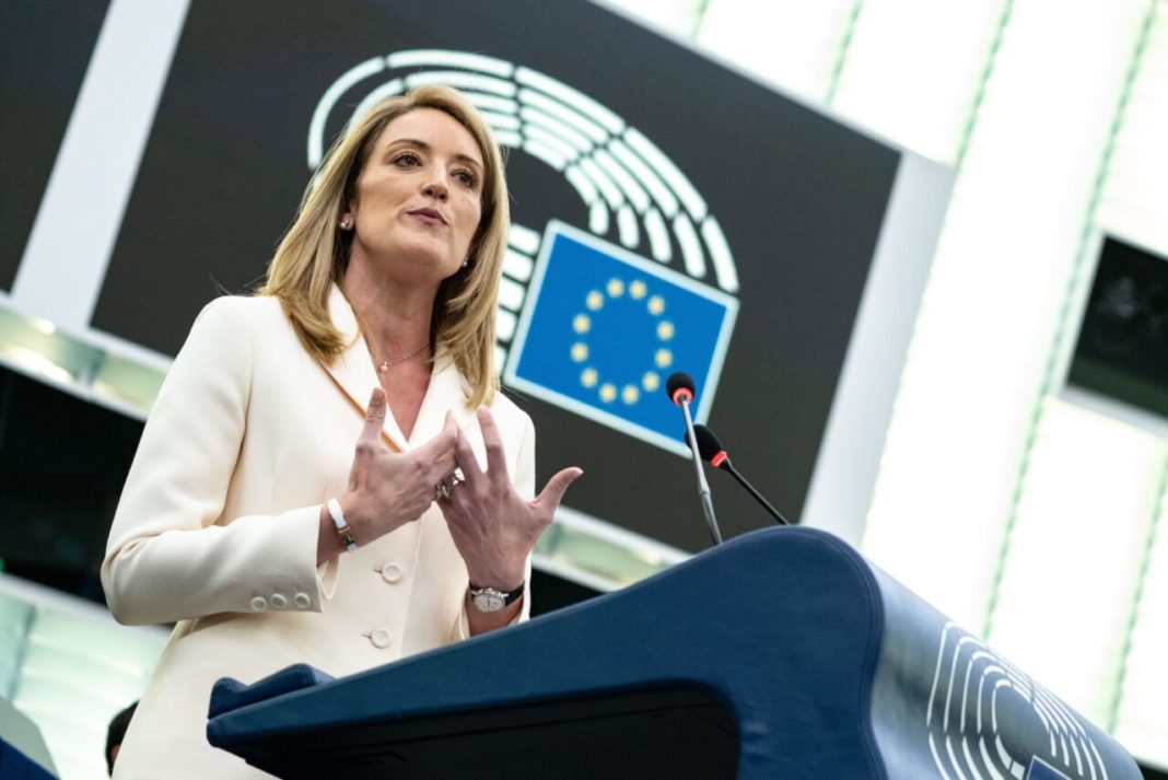 EP-124560A_Plenary_18_First ballot Roberta Metsola este noul președinte al Parlamentului European
