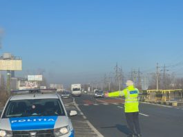 Prins de polițiști cu 155 de kilometri pe oră pe Calea București