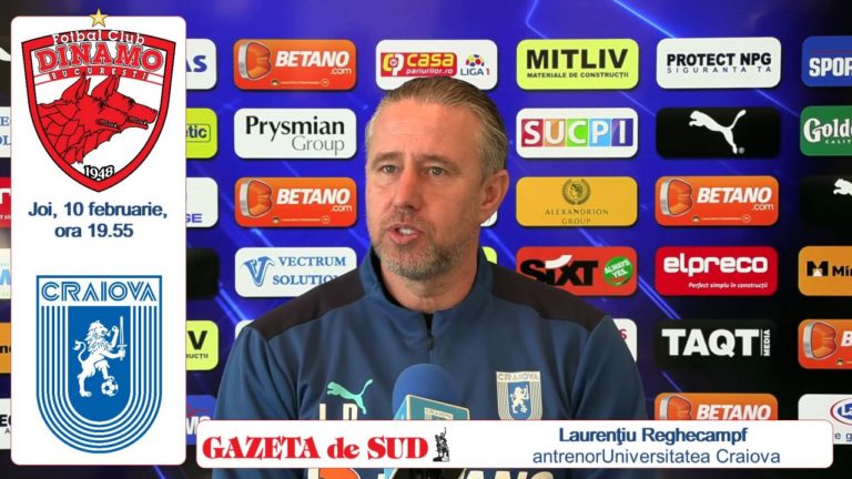 Dinamo – „U“ Craiova / Reghecampf: „Trebuie să fim foarte concentraţi şi să câştigăm“ (VIDEO)