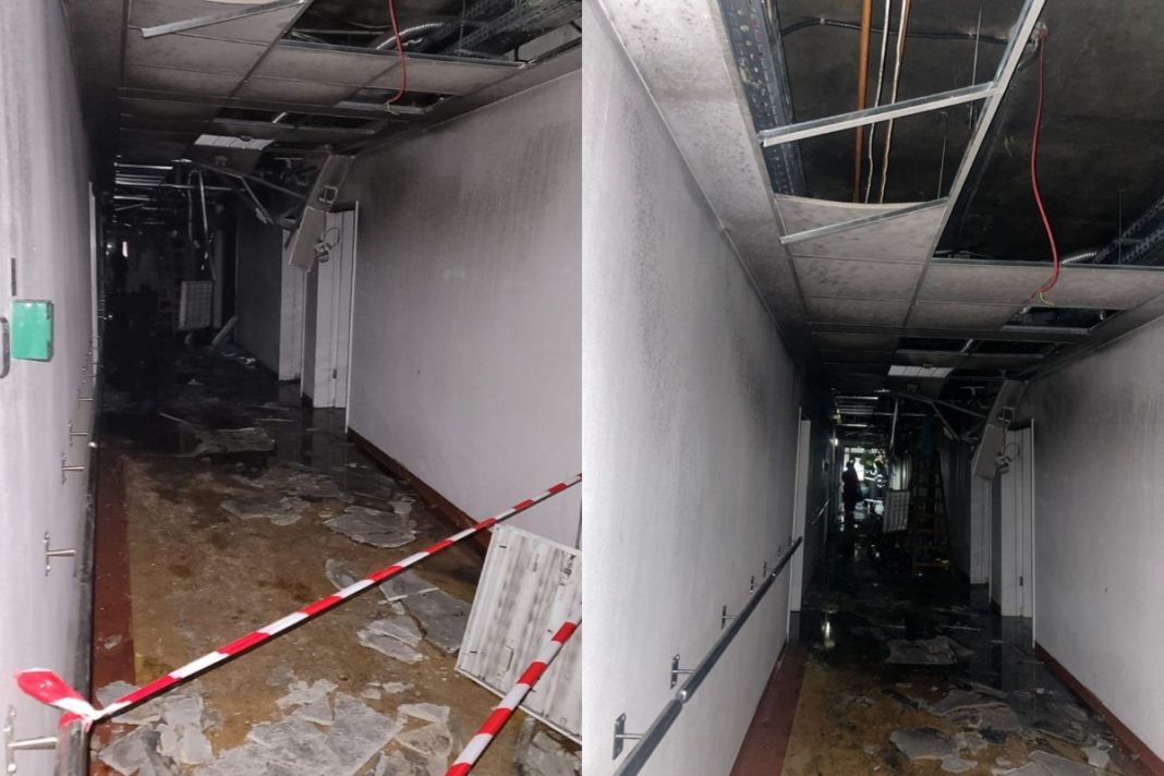 Imagini-dupa-incendiul-de-la-Spitalul-Judetean-Suceava Incendiul a fost anunțat în momentul în care un planșeu s-a rupt