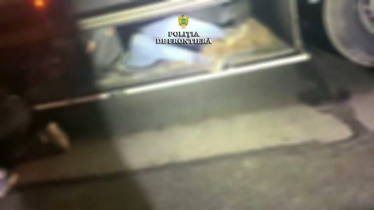 (VIDEO) Doisprezece migranți depistaţi ascunși într-un automarfar
