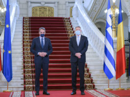 Klaus Iohannis l-a primit pe prim-ministrul Greciei, Kyriakos Mitsotakis, la Cotroceni