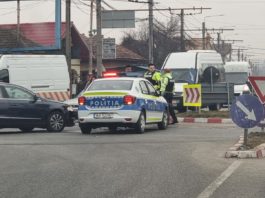 Autospecială de poliție implicată într-un accident rutier la Târgu Jiu