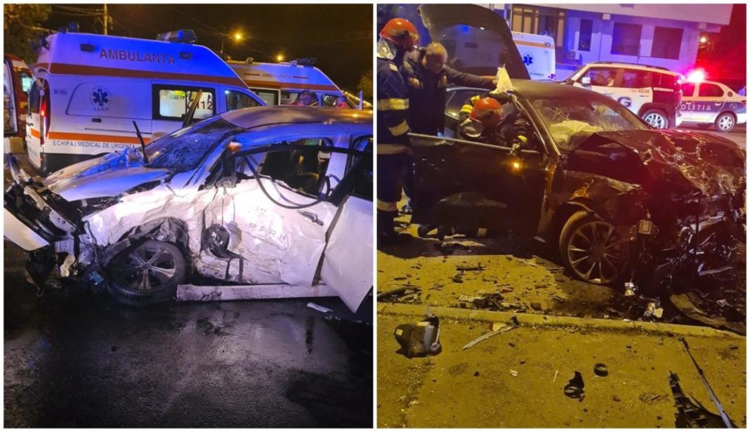 Trei răniți într-un accident cu trei mașini, în București