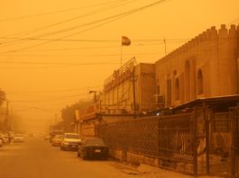 Capitala Irakului, acoperită de un strat gros de praf