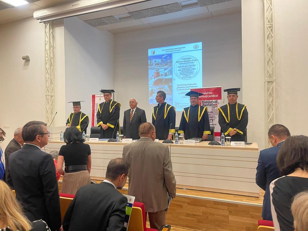 Universitatea din Craiova a decernat titlul de Doctor Honoris Causa prof.ujniv.dr. Liviu Pop