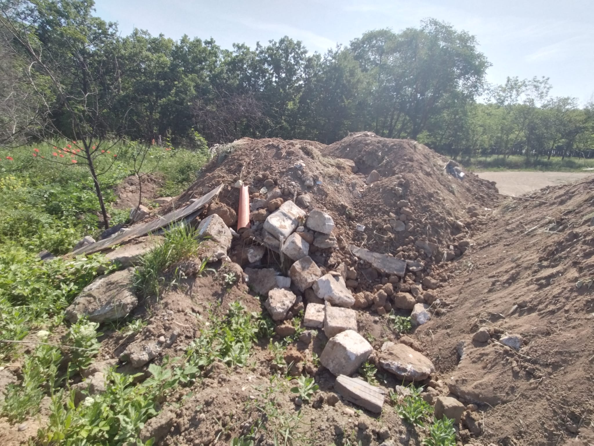 În Parcul „Nicolae Romanescu“ din Craiova au fost aduse zeci de tone de pământ. Printre grămezile formate se pot zări şi resturi provenite din construcţii.