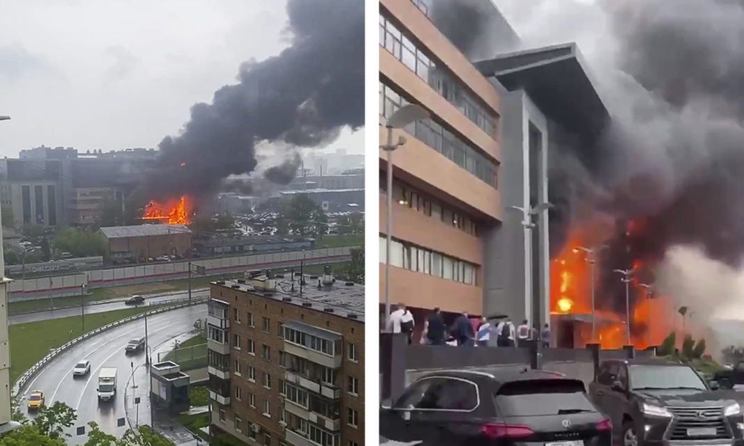 Incendiu la o clădire cu 10 etaje din Moscova