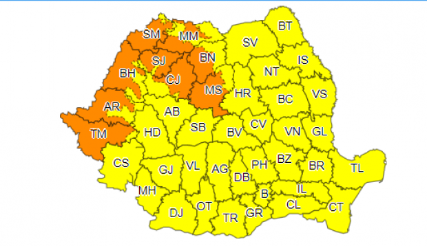 Disconfortul termic va fi ridicat în zonele de câmpie și de podiș