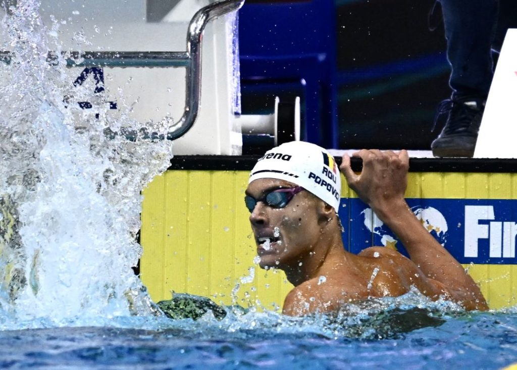 David Popovici, medalie de aur la Trofeul Settecolli. Românul a dominat finala de 100 m liber