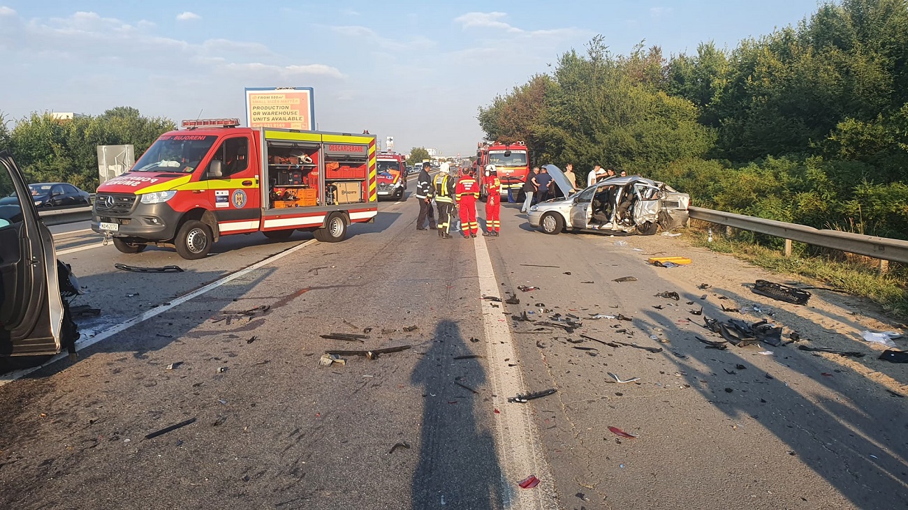 Accident cu şapte răniţi pe A1