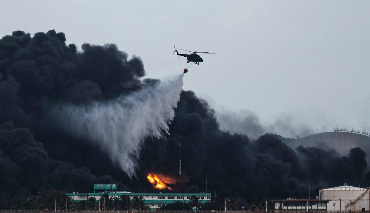 Incendiul de la depozitul petrolier din Cuba a fost adus sub control