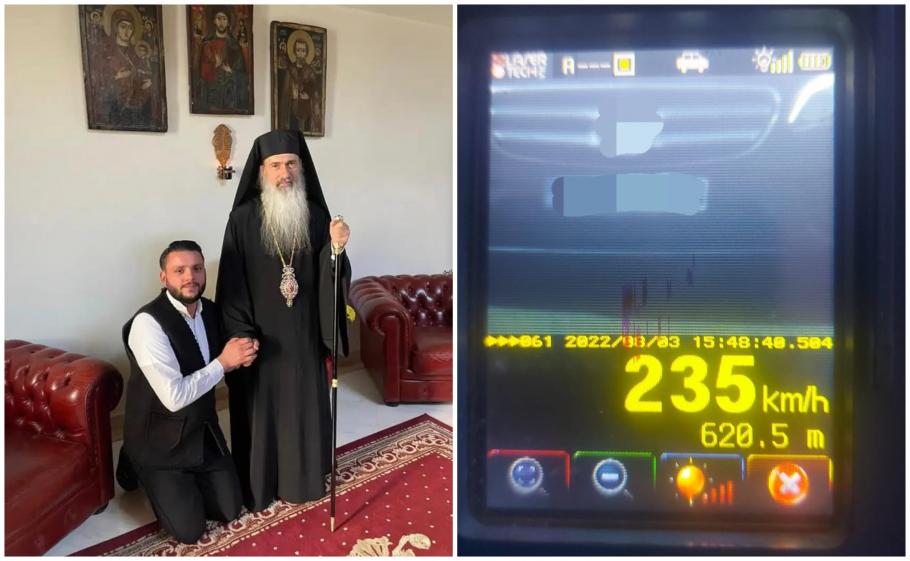 Şoferul lui IPS Teodosie a rămas fără carnet după ce a fost prins cu 235 km/h