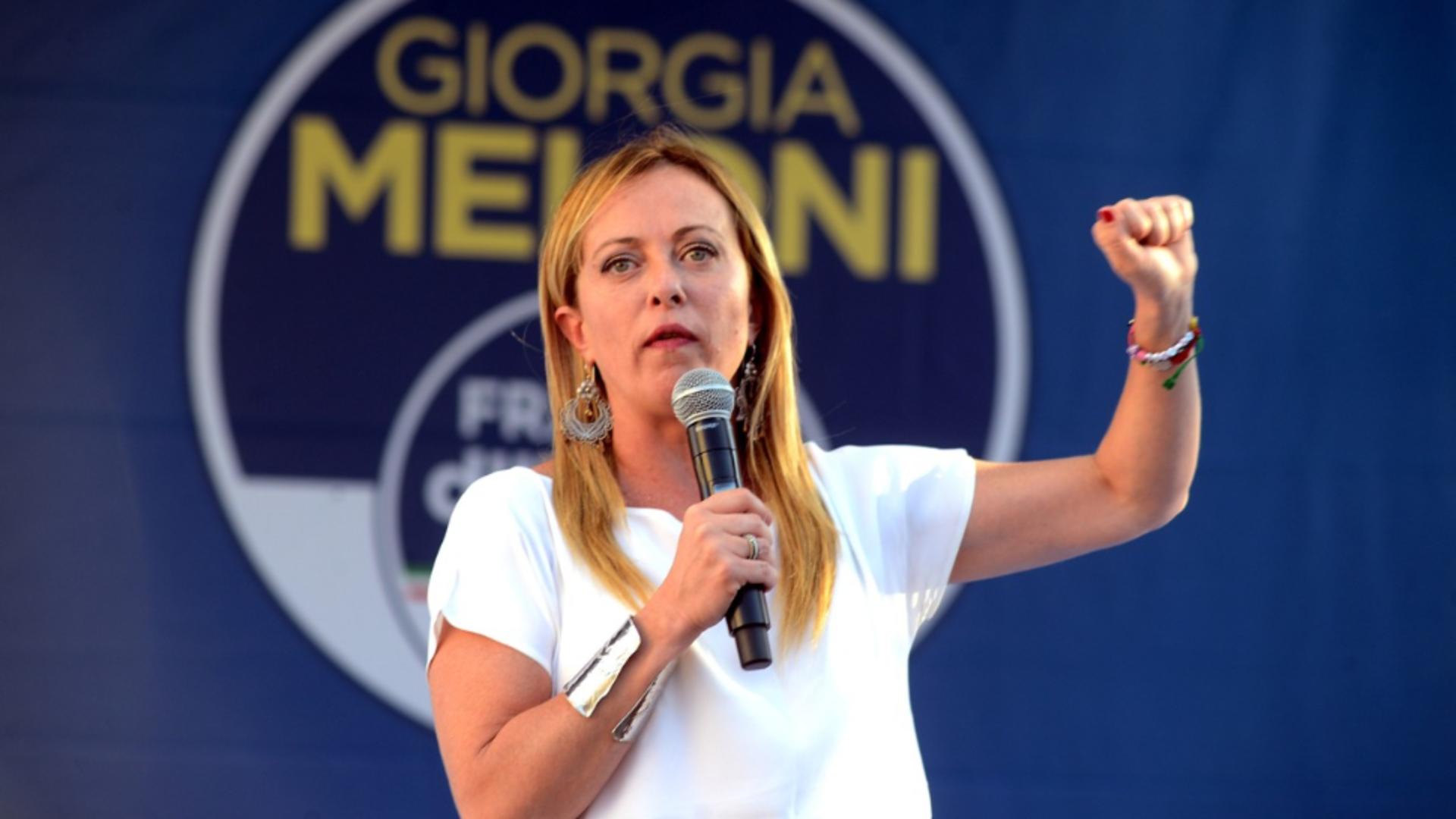 Giorgia Meloni, lidera formaţiunii Fraţii Italiei (FdI)
