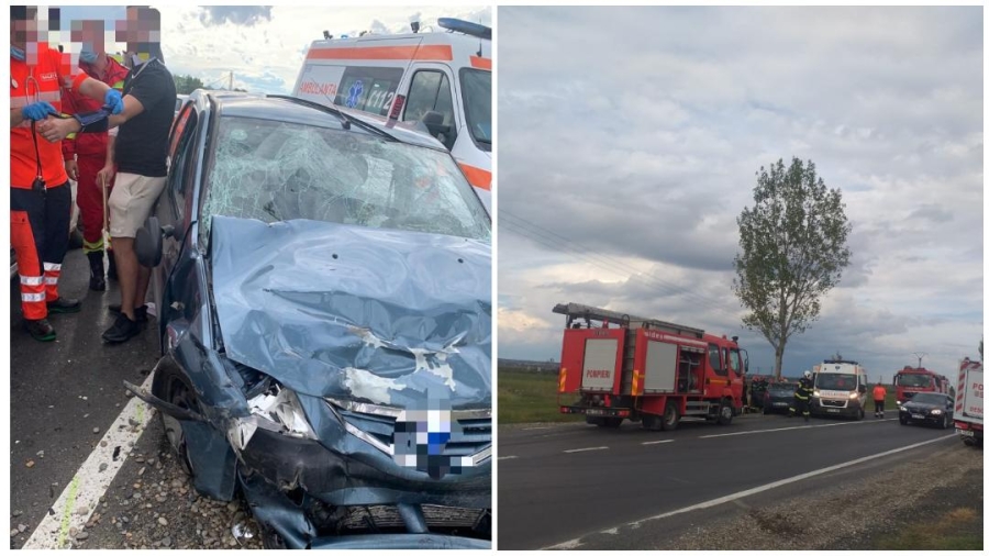 Trei persoane rănite într-un accident între două mașini, în Vrancea