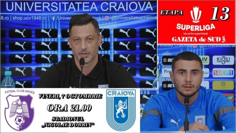 FC Argeş – „U“ Craiova | Mirel Rădoi şi Vladimir Screciu, optimişti înaintea disputei din Trivale
