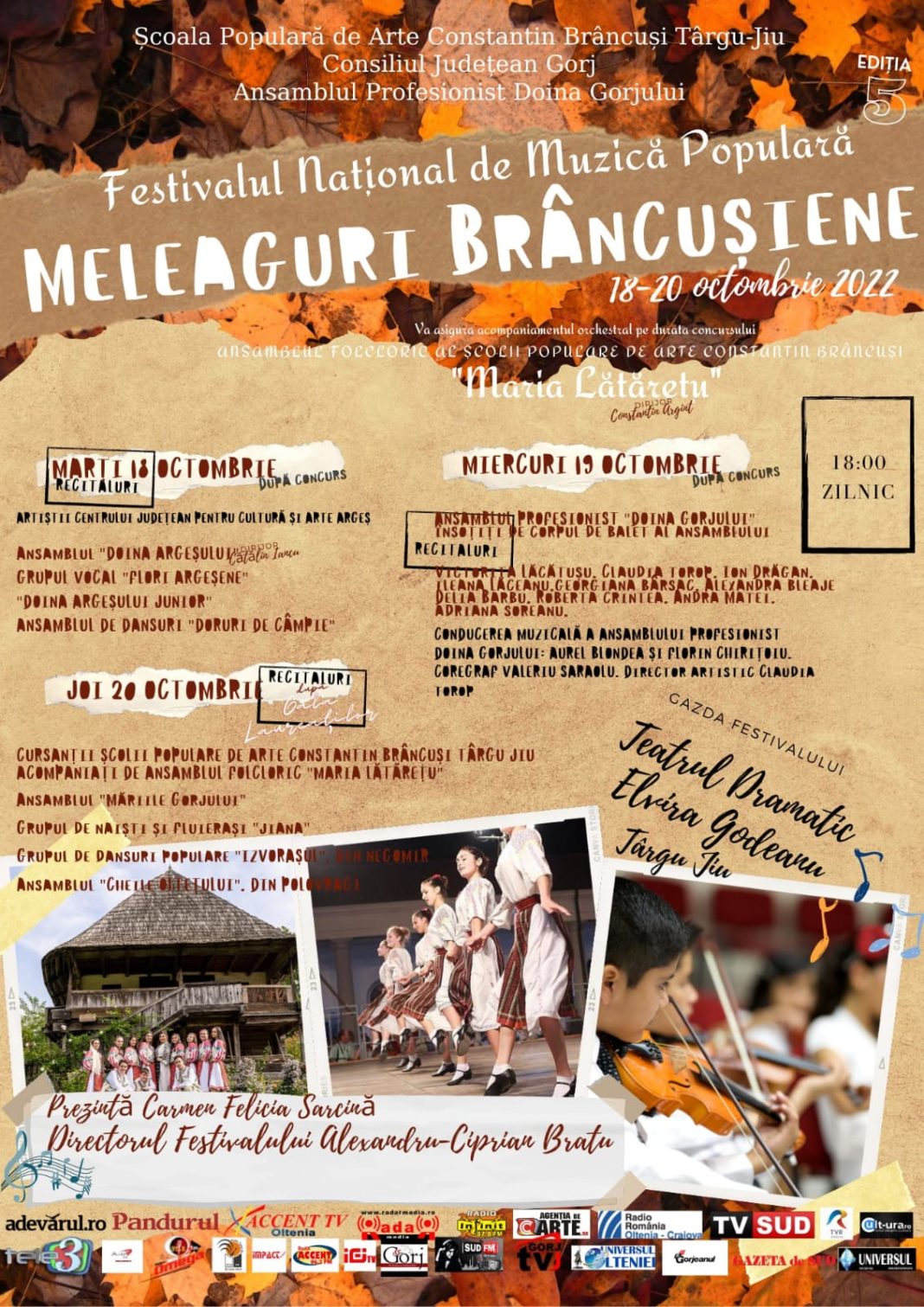 Festivalul este organziat de Școala Populară de Arte Târgu Jiu